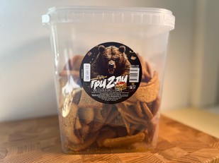 КВАНТОРГ Рубец Восточные с соусом терьяки 150гр/уп: Ведро Ржаные гренки со вкусом Баварские колбаски (1 кг)